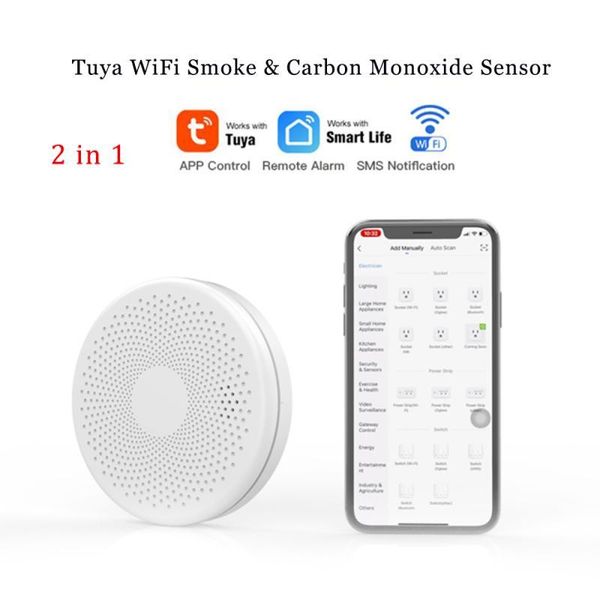 smart home control 2 in 1 tuya smoke sensor & co detector carbon monoxide composite fire alarm security protection system
smart home control 2 in 1 tuya smoke sensor & co detector carbon monoxide composite fire alarm security protection system