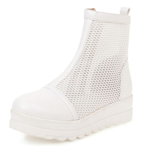 boots hollow out summer ankle round toe black white short botas mujer zipper booties casual ladies shoes big size platform
boots hollow out summer ankle round toe black white short botas mujer zipper booties casual ladies shoes big size platform