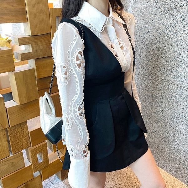spring retro lapel exquisite hollow-out blouse elegant all-match long sleeve shirts floral lace white for women clubwear
spring retro lapel exquisite hollow-out blouse elegant all-match long sleeve shirts floral lace white for women clubwear