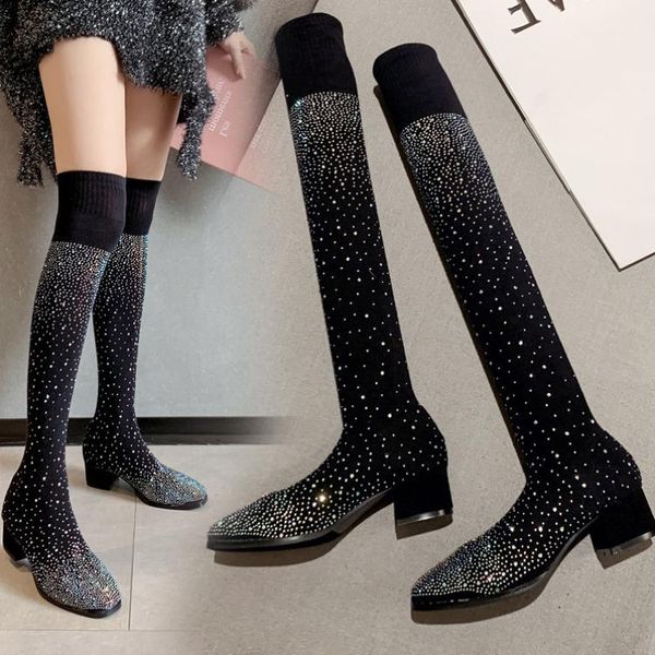 boots heel elastic socks women's over-knee thin 2021 winter square head thick, Black
boots heel elastic socks women's over-knee thin 2021 winter square head thick, Black