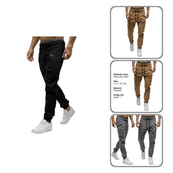 men's pants spring sweatpants pockets men simple patchwork trendy casual trousers, Black
men's pants spring sweatpants pockets men simple patchwork trendy casual trousers, Black