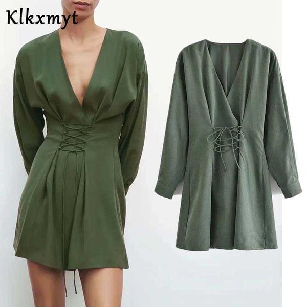 klkxmyt za spring dress women fashion mini woman vintage long sleeve v neck casual waist lace-up female es 210527, Black;gray
klkxmyt za spring dress women fashion mini woman vintage long sleeve v neck casual waist lace-up female es 210527, Black;gray