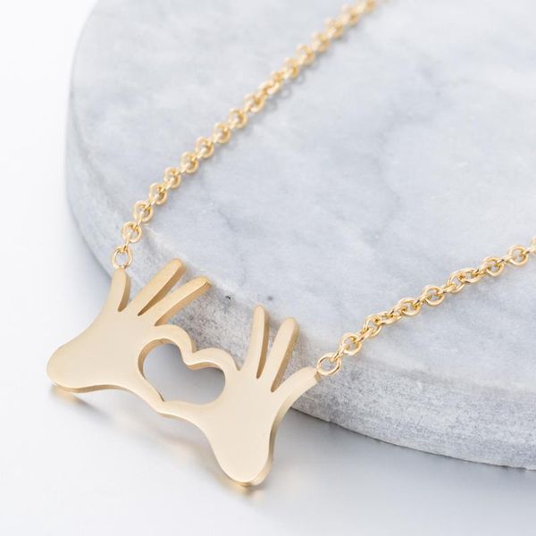 pendant necklaces ok gesture stainless steel simple love heart clavicle chain girls gift gold silver color necklace engagement jewelry
pendant necklaces ok gesture stainless steel simple love heart clavicle chain girls gift gold silver color necklace engagement jewelry