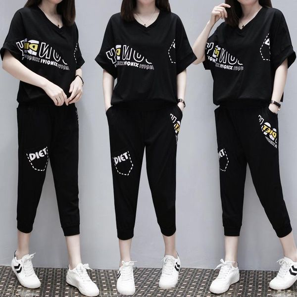 women's two piece pants women set summer clothes short sleeve t-shirt and suits casual loose sets outfits, White
women's two piece pants women set summer clothes short sleeve t-shirt and suits casual loose sets outfits, White