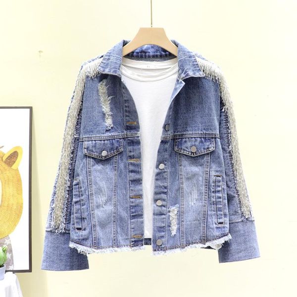 women's jackets women jeans fad spring autumn tassel casual splice short loose denim female vintage cowboy outwear vetement femme, Black;brown
women's jackets women jeans fad spring autumn tassel casual splice short loose denim female vintage cowboy outwear vetement femme, Black;brown
