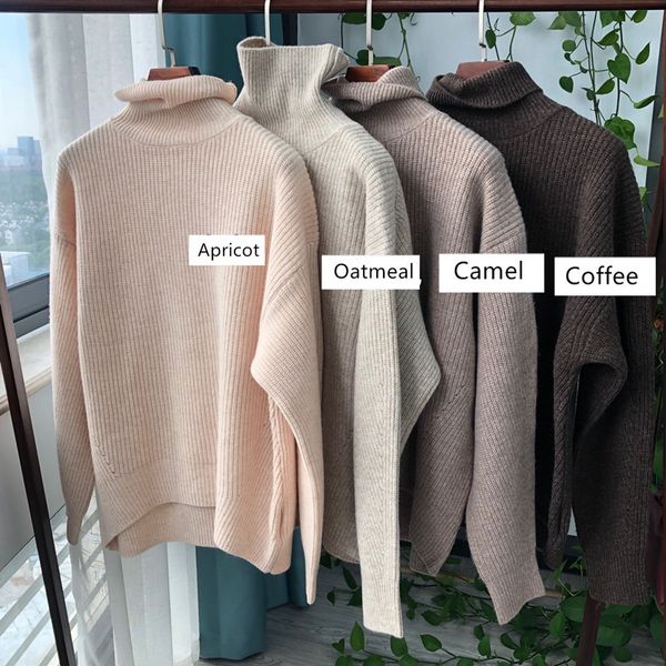 sweaters women's sweater 100% wool long sleeve turtleneck solid color autumn and winter knit, White;black
sweaters women's sweater 100% wool long sleeve turtleneck solid color autumn and winter knit, White;black