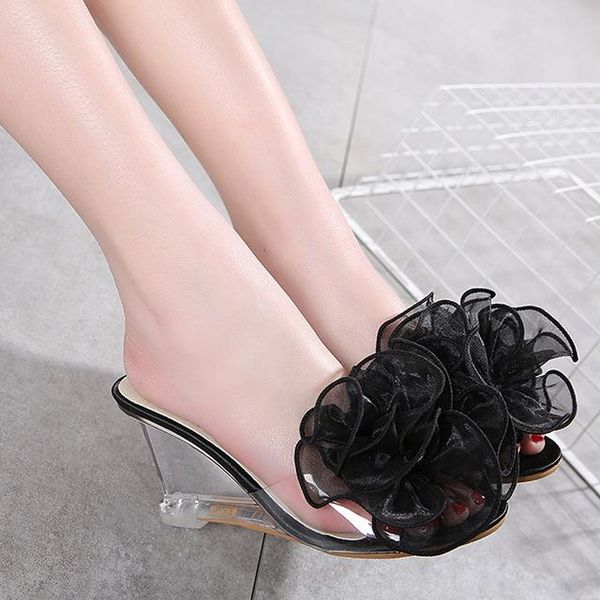 fashion summer high heels shoes ladies flower crystal sandals women bowknot wedges platform outdoor slippers ws0008, Black
fashion summer high heels shoes ladies flower crystal sandals women bowknot wedges platform outdoor slippers ws0008, Black