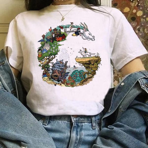 femminile del fumetto di womens t shirts totoro mille e chihiro stampata studio ghibli maglietta anime giapponese grafic, White
femminile del fumetto di womens t shirts totoro mille e chihiro stampata studio ghibli maglietta anime giapponese grafic, White