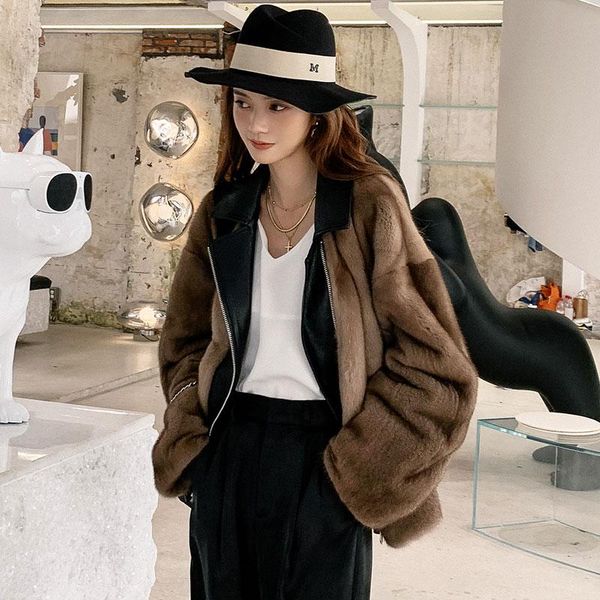 women's fur & faux 2021 luxury winter jacket women sheep genuine leather coat natural real mink warm outerwear streetwear locomotive fa, Black
women's fur & faux 2021 luxury winter jacket women sheep genuine leather coat natural real mink warm outerwear streetwear locomotive fa, Black