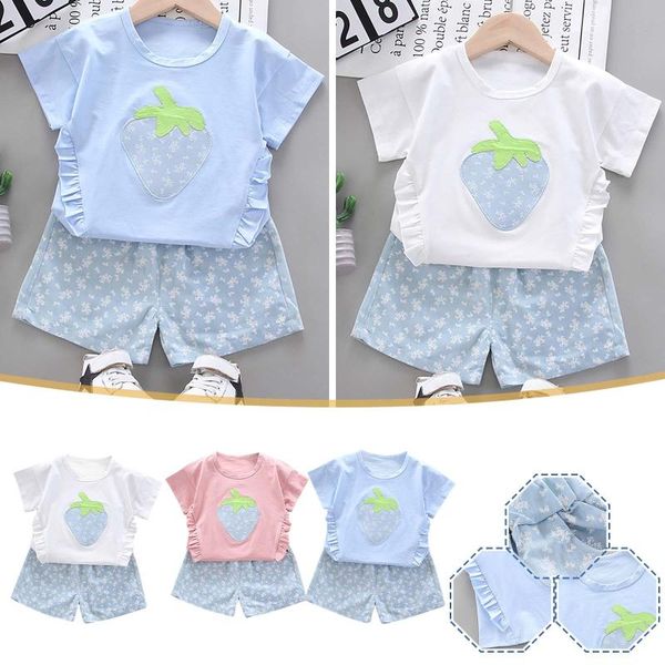 clothing sets summer fashion baby suit toddler kids girl casual strawberry print short-sleeved shorts clothes set vestido 2021, White
clothing sets summer fashion baby suit toddler kids girl casual strawberry print short-sleeved shorts clothes set vestido 2021, White