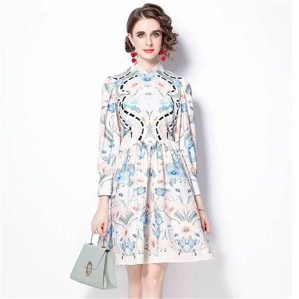 elegant ladies summer fall print dress stand collar lantern sleeve slim a-line floral printted all-macth knee-length 210602, Black;gray
elegant ladies summer fall print dress stand collar lantern sleeve slim a-line floral printted all-macth knee-length 210602, Black;gray