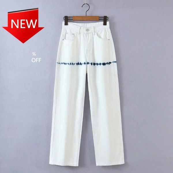 women's jeans european and american foreign trade clothing white splash-ink high waist slimming casual straight-leg, Blue
women's jeans european and american foreign trade clothing white splash-ink high waist slimming casual straight-leg, Blue