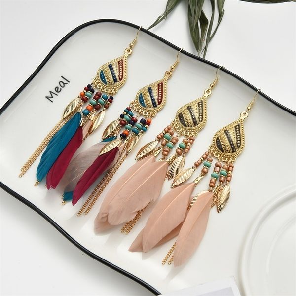 bohemia feather drop dangle earrings exaggeration retro beads tassels alloy eardrop fashion jewelry womens earring 3 29mw g2b, Silver
bohemia feather drop dangle earrings exaggeration retro beads tassels alloy eardrop fashion jewelry womens earring 3 29mw g2b, Silver