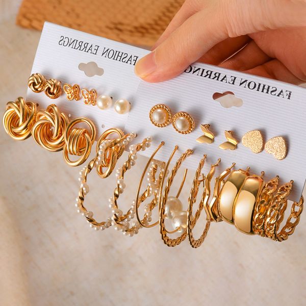 lovr korean geometric earrings set for women's gold metal hoop female drop bohemia trend fashion jewelryÂ, Golden
lovr korean geometric earrings set for women's gold metal hoop female drop bohemia trend fashion jewelryÂ, Golden