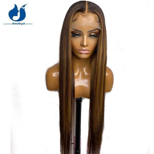 amethyst highlights 13x4 lace front wig 16-24inch human hair remy brazilian silky straight for black women1, Black;brown
amethyst highlights 13x4 lace front wig 16-24inch human hair remy brazilian silky straight for black women1, Black;brown