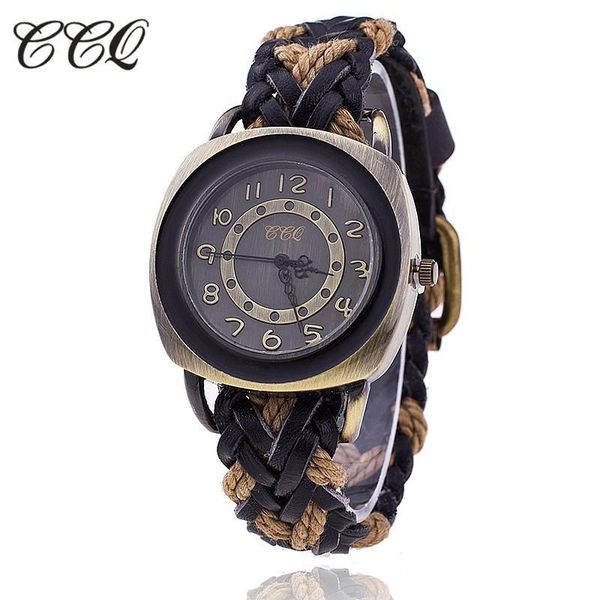 wristwatches ccq vintage leather strap watch antique braided ladies fashion wrist relogio feminino, Slivery;brown
wristwatches ccq vintage leather strap watch antique braided ladies fashion wrist relogio feminino, Slivery;brown
