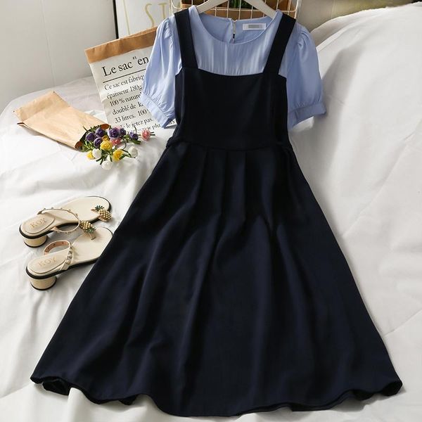 casual dresses 2021 summer fashion women short sleeve fake two piece high waist color contrast patchwork dress, Black;gray
casual dresses 2021 summer fashion women short sleeve fake two piece high waist color contrast patchwork dress, Black;gray
