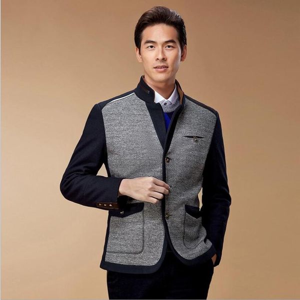 men's jackets autumn and winter large size fashion stand collar jacket woolen stitching mulit-pocket clothing single breasted coat, Black;brown
men's jackets autumn and winter large size fashion stand collar jacket woolen stitching mulit-pocket clothing single breasted coat, Black;brown