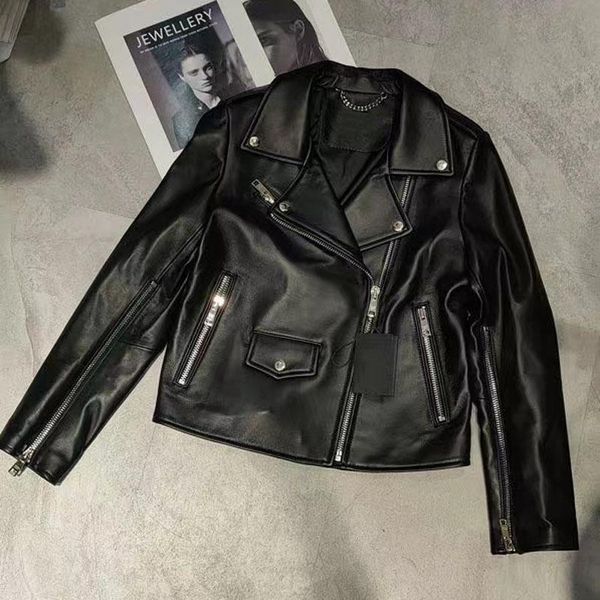 women's leather & faux women coat spring and autumn arrival 2021 genuine jacket short length turn-down collar locomotive model, Black
women's leather & faux women coat spring and autumn arrival 2021 genuine jacket short length turn-down collar locomotive model, Black