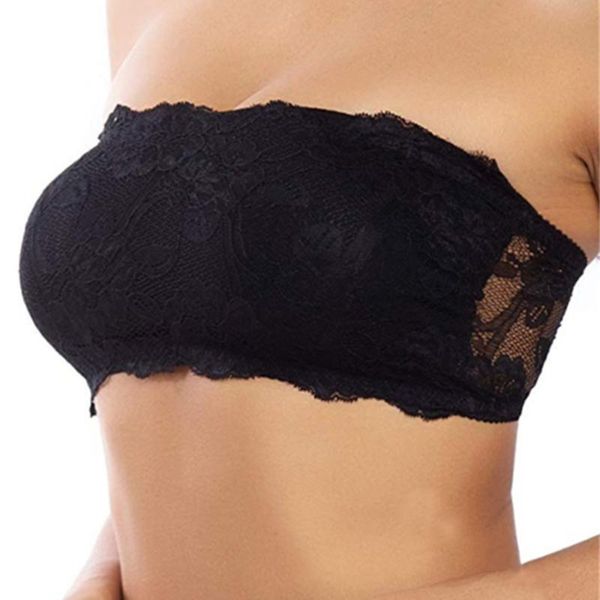 bustiers & corsets summer women elastic strapless bra lace tube bandeau crop tank seamless padded underwear wholesale, Black;white 
bustiers & corsets summer women elastic strapless bra lace tube bandeau crop tank seamless padded underwear wholesale, Black;white