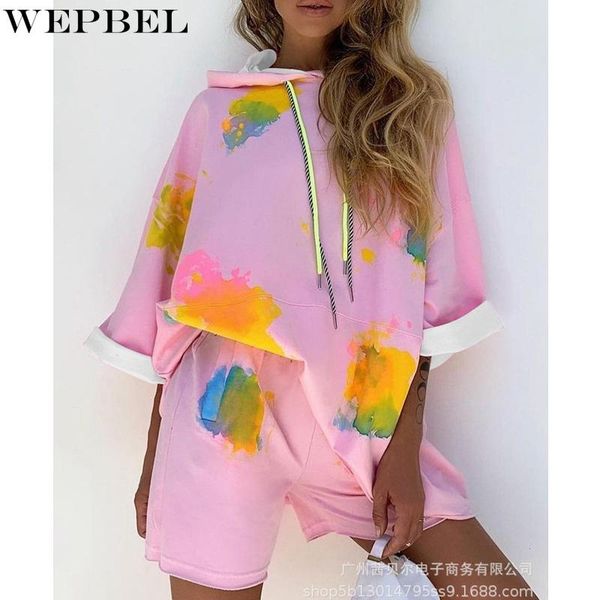 women's tracksuits wepbel fashion tie-dye print loose suit autumn three quarter sleeve hooded + high waist straight shorts, Gray
women's tracksuits wepbel fashion tie-dye print loose suit autumn three quarter sleeve hooded + high waist straight shorts, Gray