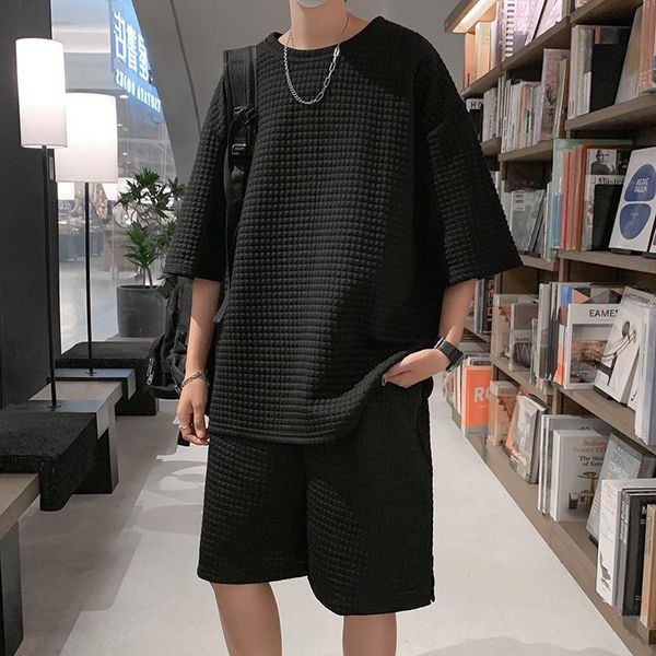 women's tracksuits men's loose solid short sleeve capris pants two piece set fashion summer waffle t-shirt casual sports suit, Gray
women's tracksuits men's loose solid short sleeve capris pants two piece set fashion summer waffle t-shirt casual sports suit, Gray
