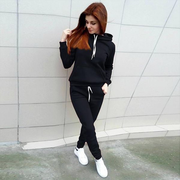 hoodies solid color womens pants sets zipper wear lounge suit sport set winter warm clothes jsw, White
hoodies solid color womens pants sets zipper wear lounge suit sport set winter warm clothes jsw, White