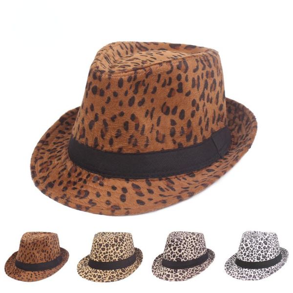 wide brim hats leopard hat men's and women's jazz autumn winter stage performance panama, Blue;gray
wide brim hats leopard hat men's and women's jazz autumn winter stage performance panama, Blue;gray