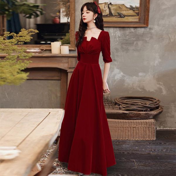 ethnic clothing velour folds pleated wedding party dress gown burgundy qipao square collar cheongsam floor length zipper vestidos de fe, Red
ethnic clothing velour folds pleated wedding party dress gown burgundy qipao square collar cheongsam floor length zipper vestidos de fe, Red
