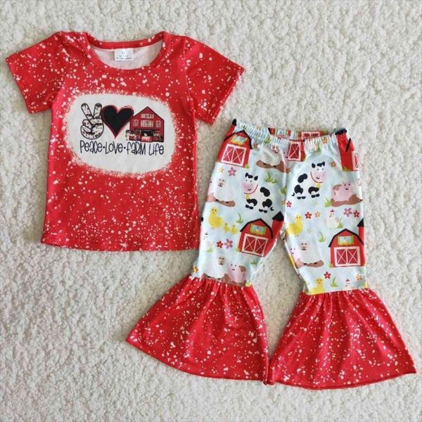 baby girls boutique clothes peace love farmlife short sleeve red tie shirt cow bell bottomed pants children sets kids outfit, White
baby girls boutique clothes peace love farmlife short sleeve red tie shirt cow bell bottomed pants children sets kids outfit, White