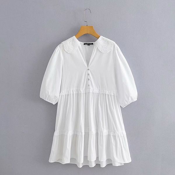 casual dresses chic lady embroidery collar v-neck za poplin white mini dress women half puff sleeve high waist cascading prho, Black;gray
casual dresses chic lady embroidery collar v-neck za poplin white mini dress women half puff sleeve high waist cascading prho, Black;gray