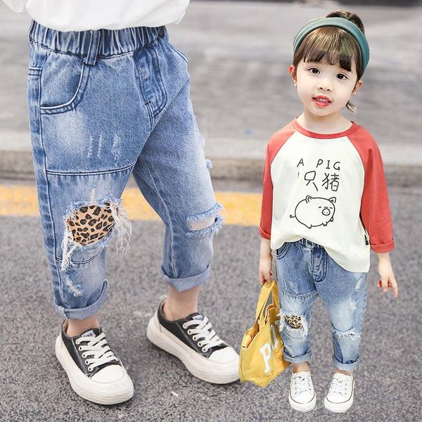 jeans baby girls broken hole pant children's wear spring autumn korean kids leopard pattern trousers denim leggings, Blue
jeans baby girls broken hole pant children's wear spring autumn korean kids leopard pattern trousers denim leggings, Blue