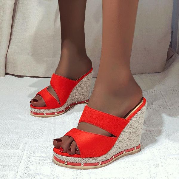 female flock wedges sandals peep toe high heel platform dropship summer cozy casual woman mules shoes plus size 50, Black
female flock wedges sandals peep toe high heel platform dropship summer cozy casual woman mules shoes plus size 50, Black
