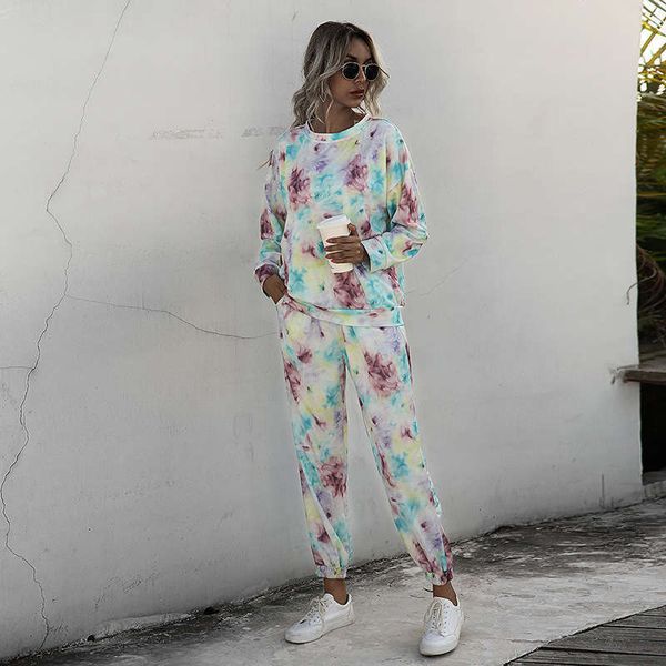tracksuits neck women's round leisure fashion home sports tie dye tapered long sleeve sweater suit for women, Gray
tracksuits neck women's round leisure fashion home sports tie dye tapered long sleeve sweater suit for women, Gray