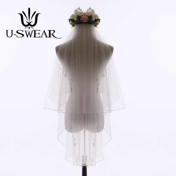 bridal veils u-swear 2021 arrival women white soft wedding veil two layers beaded edge flora lace applique with comb, Black
bridal veils u-swear 2021 arrival women white soft wedding veil two layers beaded edge flora lace applique with comb, Black