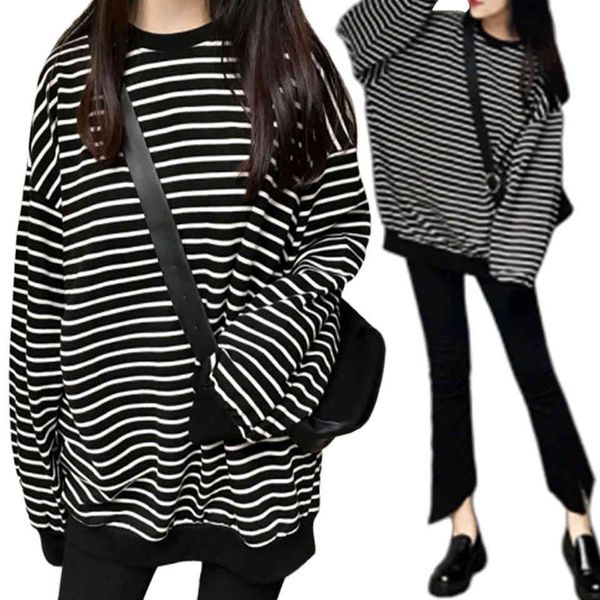 hoodies black white stripes extra long poleron mujer 2021 harajuku oversized young women's sweaters with punk hoodie
hoodies black white stripes extra long poleron mujer 2021 harajuku oversized young women's sweaters with punk hoodie