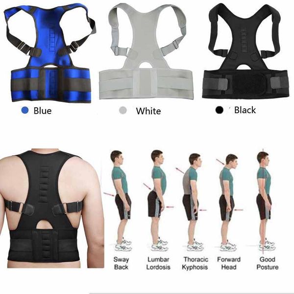 back support posture correction magnetic therapy corset shoulder lumbar corrector bandage spine belt, Black;blue
back support posture correction magnetic therapy corset shoulder lumbar corrector bandage spine belt, Black;blue