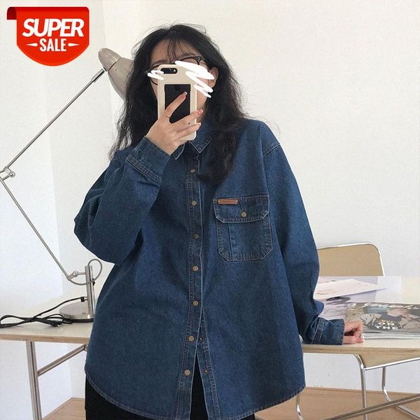 winter clothing retro design denim shirt female korean loose and thin long-sleeved single-breasted #ym1e, White
winter clothing retro design denim shirt female korean loose and thin long-sleeved single-breasted #ym1e, White