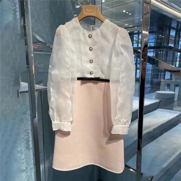 casual dresses retro elegant organza puff sleeve white pink dress 2021 early autumn single breasted long fairy a line ol, Black;gray
casual dresses retro elegant organza puff sleeve white pink dress 2021 early autumn single breasted long fairy a line ol, Black;gray