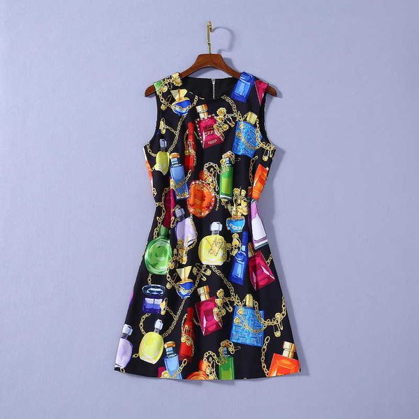 casual dresses european american female and dress will see sleeveless styles talon current perfume bottle stylish print b74l, Black;gray
casual dresses european american female and dress will see sleeveless styles talon current perfume bottle stylish print b74l, Black;gray