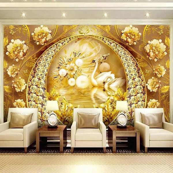 wallpapers custom 3d self adhesive wallpaper swan lake golden jewelry diamond flower luxury living room sofa tv background wall fresco
wallpapers custom 3d self adhesive wallpaper swan lake golden jewelry diamond flower luxury living room sofa tv background wall fresco