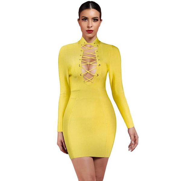 casual dresses bandage dress women long sleeve yellow bodycon 2021 arrivals criss cross front night club party, Black;gray
casual dresses bandage dress women long sleeve yellow bodycon 2021 arrivals criss cross front night club party, Black;gray