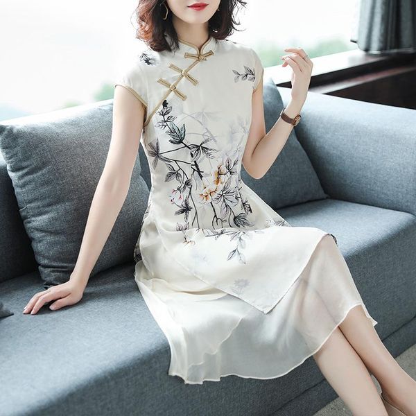women summer dress mulberry silk chinese style retro print improved cheongsam rv11 ethnic clothing, Red
women summer dress mulberry silk chinese style retro print improved cheongsam rv11 ethnic clothing, Red