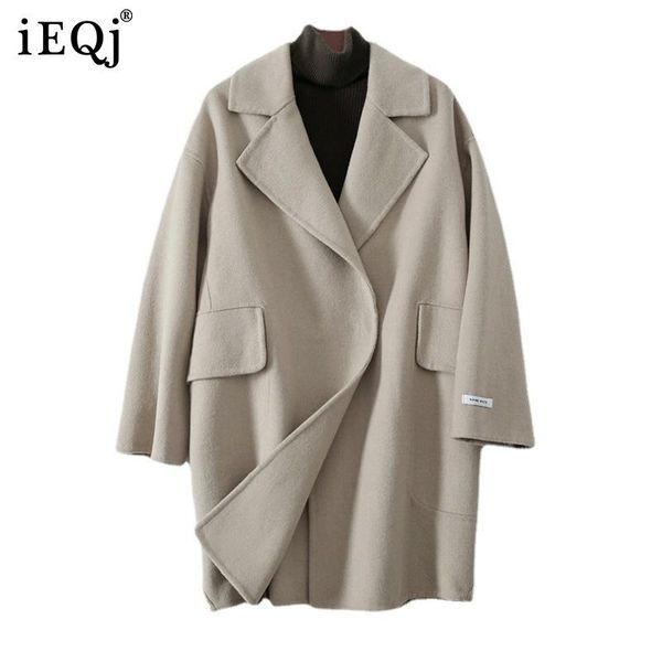 women's wool & blends ieqj arrivals 2021 autumn winter solid color long buckle loose temperament commuter cashmere coat england style 3, Black
women's wool & blends ieqj arrivals 2021 autumn winter solid color long buckle loose temperament commuter cashmere coat england style 3, Black