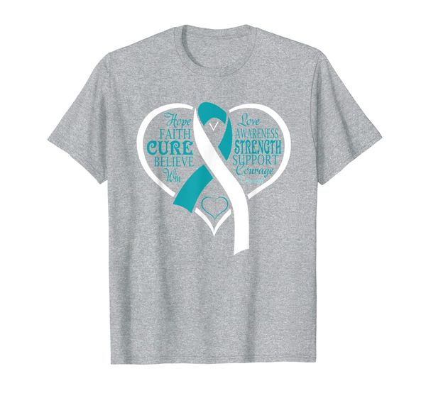 Heart Strength Cervical Cancer Warrior Awareness Ribbon T-Shirt, Mainly pictures