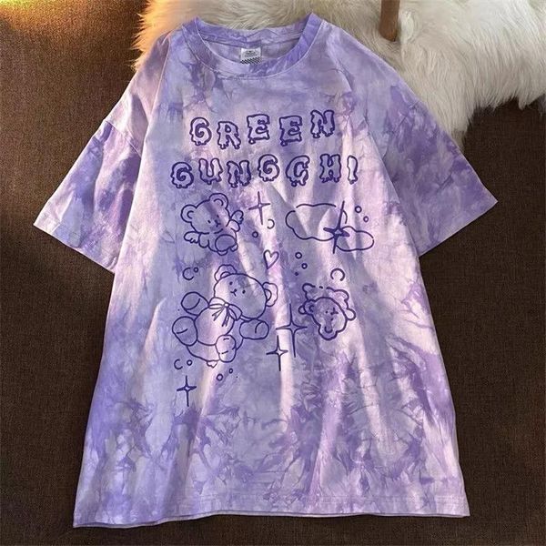 women's t-shirt summer short-sleeved vintage female harajuku streetwear y2k tie-dye oversized tshirts letter print clothes, White
women's t-shirt summer short-sleeved vintage female harajuku streetwear y2k tie-dye oversized tshirts letter print clothes, White