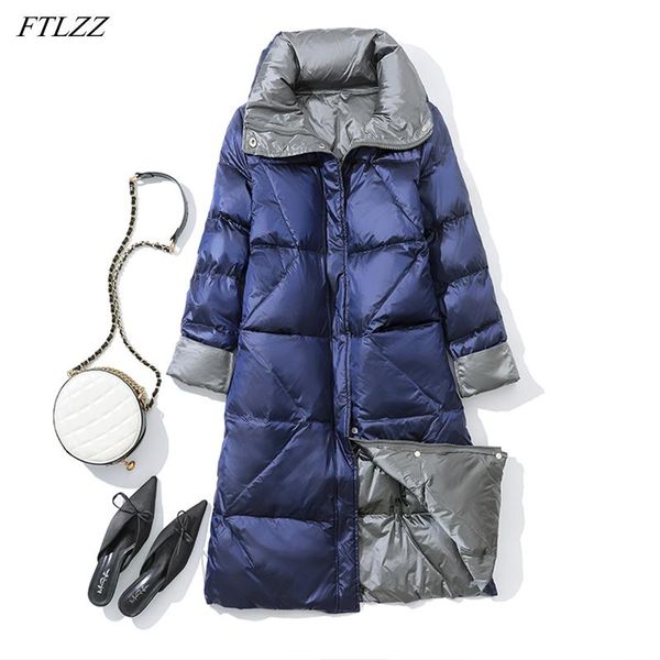 women's down & parkas ftlzz winter double side light feather long jacket woman stand collar warm puffer outwear female 90% white duck f, Black
women's down & parkas ftlzz winter double side light feather long jacket woman stand collar warm puffer outwear female 90% white duck f, Black
