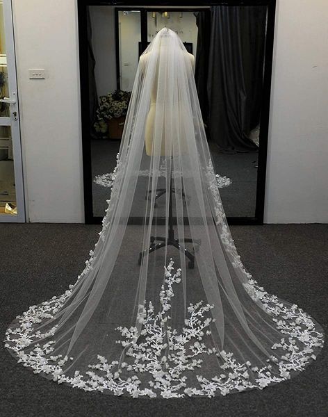 wedding veil 3d flowers floral 1 tier long cathedral lace edge exquisite elegant bridal veils for bride with metal comb, Black
wedding veil 3d flowers floral 1 tier long cathedral lace edge exquisite elegant bridal veils for bride with metal comb, Black