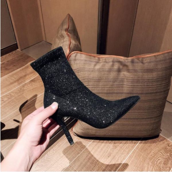 boots fashion women's 2021 party ladies high heel shoes ankle booties sock bling winter autumn female boot, Black
boots fashion women's 2021 party ladies high heel shoes ankle booties sock bling winter autumn female boot, Black