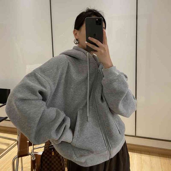 blue porpoise ins blogger's hooded short sweater, foreign style versatile women's loose coat, Black
blue porpoise ins blogger's hooded short sweater, foreign style versatile women's loose coat, Black